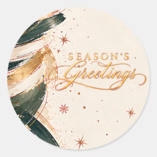 Modern Corporate Customer Season’s Greetings Classic Round Sticker