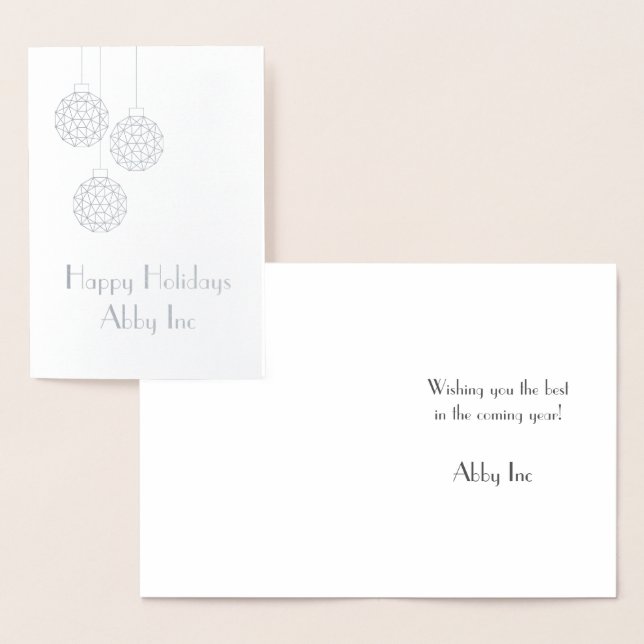 Modern Corporate Holiday Card in Silver Foil (Display)