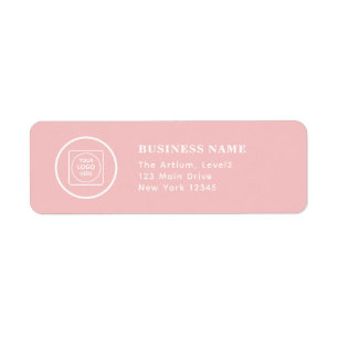 Modern Corporate Pink Business Logo Brand Label Return Address Label