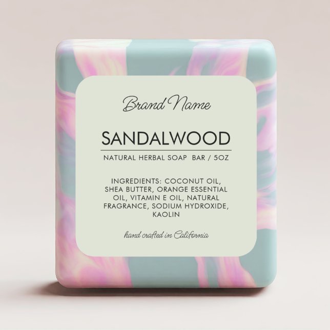 Modern cosmetics ingredients soap label (Creator Uploaded)