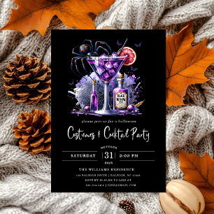 Modern Costumes & Cocktail Halloween Party Invitation