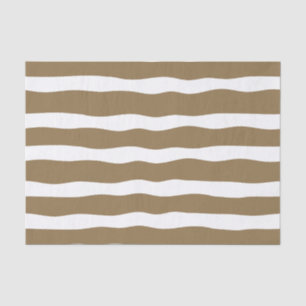 Modern cosy cocoa brown wavevy stripes Decoupage Tissue Paper