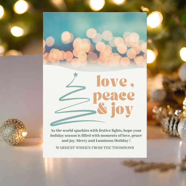   Modern Cosy Festive Love Peace Joy  Holiday Card (Creator Uploaded)