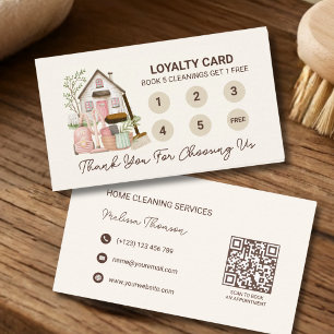 Modern Cosy Professional House Cleaning Loyalty Card