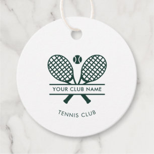 Modern Country Club Name Tennis  Swag Green Custom Favour Tags