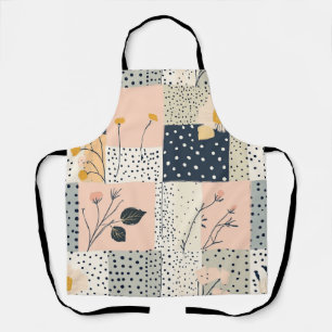 Modern Country Floral Patchwork in Blush and Blue Apron