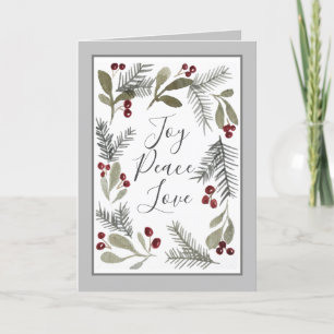 Modern Country Joy Peace Love Christmas Holiday Card