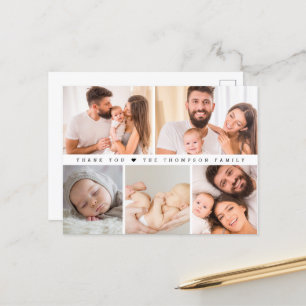 Modern couple Baby Shower Photo Collage Simple Postcard