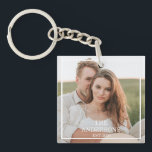 Modern Couple Collage Photo & Minimal Family Gift Key Ring<br><div class="desc">Modern Couple Collage Photo & Minimal Family Gift</div>