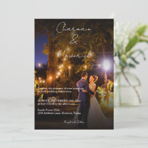 Modern Couple Dancing illuminate Photo Wedding Invitation