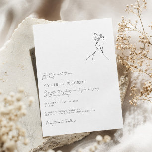Modern Couple Drawing Romantic Wedding Invitation