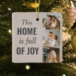 Modern Couple Family Photo & Family Quote Ceramic Ornament<br><div class="desc">Modern Couple Family Photo & Family Quote</div>