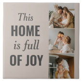 Modern Couple Family Photo & Family Quote Ceramic Tile (Front)