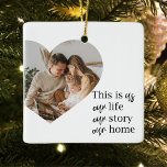 Modern Couple Family Photo & Family Quote Gift  Ceramic Ornament<br><div class="desc">Modern Couple Family Photo & Family Quote Gift</div>