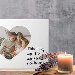 Modern Couple Family Photo & Family Quote Gift Ceramic Tile