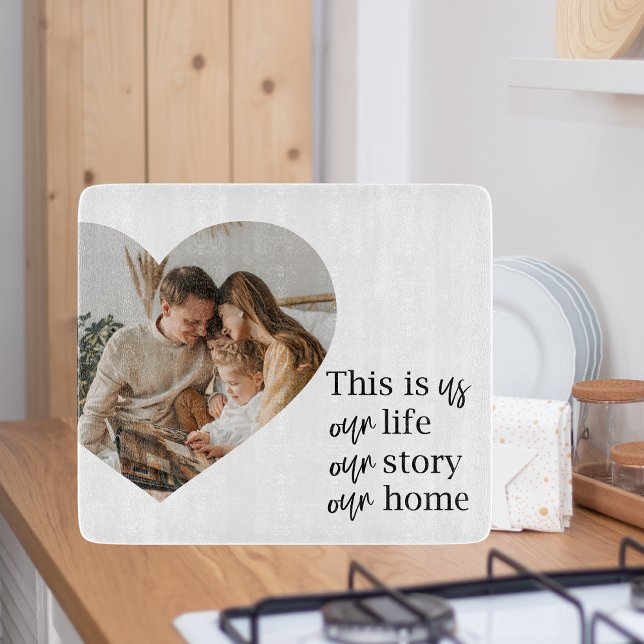 Modern Couple Family Photo & Family Quote Gift Cutting Board (Creator Uploaded)