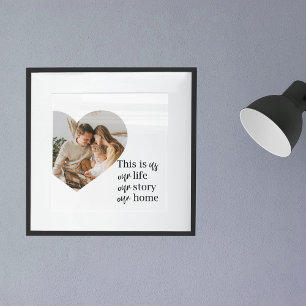 Modern Couple Family Photo & Family Quote Gift Poster
