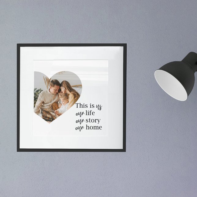 Modern Couple Family Photo & Family Quote Gift Poster (Creator Uploaded)