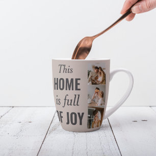 Modern Couple Family Photo & Family Quote Latte Mug