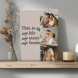 Modern Couple Family Photo & Family Quote Lovely Block