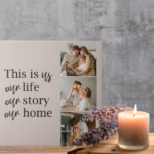 Modern Couple Family Photo & Family Quote Lovely Ceramic Tile