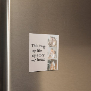 Modern Couple Family Photo & Family Quote Lovely Magnet