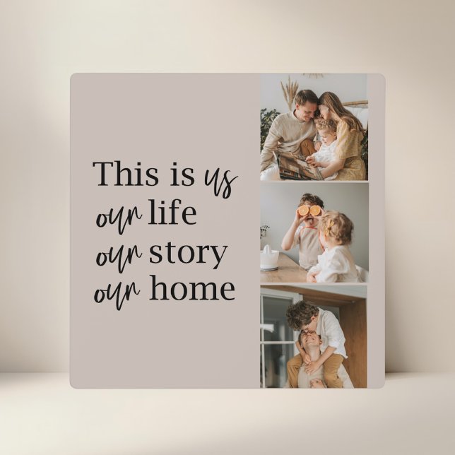 Modern Couple Family Photo & Family Quote Lovely Plaque (Creator Uploaded)
