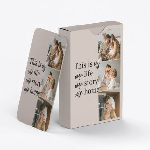 Modern Couple Family Photo & Family Quote Lovely Playing Cards