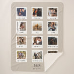 Modern Couple First Anniversary Photo Collage Sherpa Blanket<br><div class="desc">Modern Couple 1st first Anniversary Wedding Photo Collage Sherpa Blanket</div>
