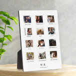 Modern Couple Love Anniversary Wedding Photo Plaque<br><div class="desc">Modern Couple 1st first Anniversary Wedding Photo Collage Poster.</div>