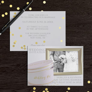 Modern Couple Photo Confetti Wedding Invitation