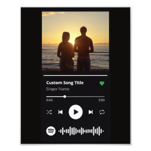 Modern Couple Photo Personalised Any Song Print