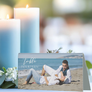 Modern Couple Photo Wedding Table Number