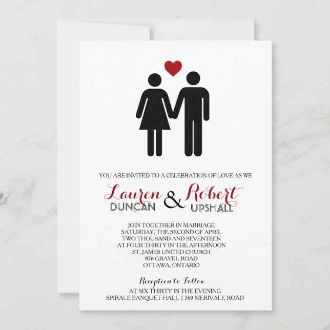 Modern Couple Wedding Invitations (Front)