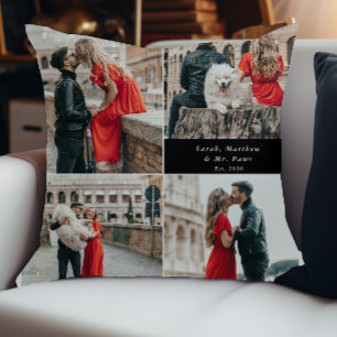 Modern Couples 4 Photo Collage Cushion