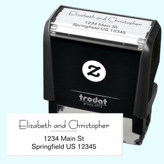 Modern Couples Custom Name Return Address Self-inking Stamp (Creator Uploaded)