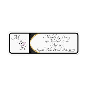 Modern Couples Monogram Return Address Label