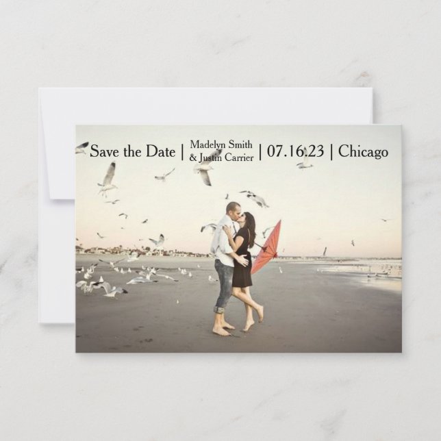 Modern Couple's Photo - 3x5 Save the Date (Front)