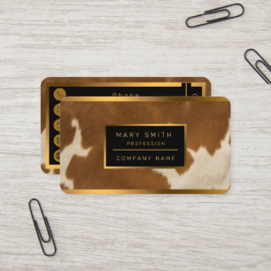 Modern Cow Faux Leather Elegant Collection Business Card