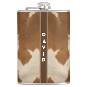 Modern Cow Faux Leather Elegant Collection Hip Flask