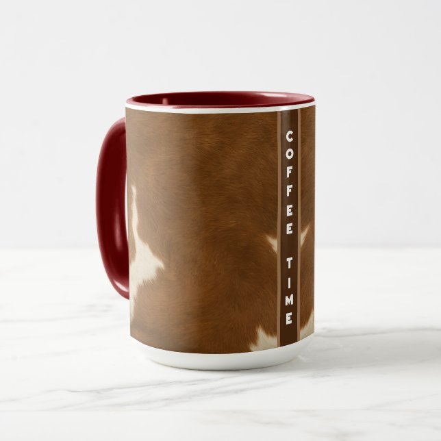 Modern Cow Faux Leather Elegant Collection Mug (Front Left)