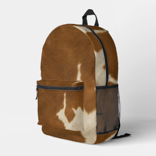 Modern Cow Faux Leather Elegant Collection Printed Backpack