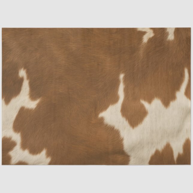 Modern Cow Faux Leather Elegant Collection Tissue Paper (Front)