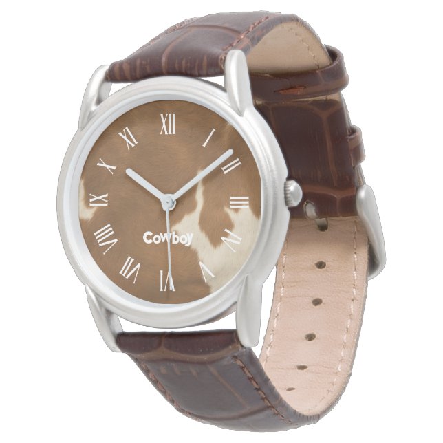 Modern Cow Faux Leather Elegant Collection Watch (Angled)