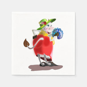 Modern Cow Napkins Fun - Your Colours - Text