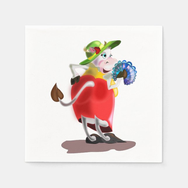 Modern Cow Napkins Fun - Your Colours - Text (Front)