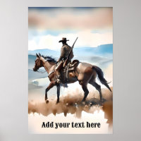 Modern Cowboy Riding a Horse