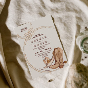 Modern Cowboy Western Wedding  Invitation