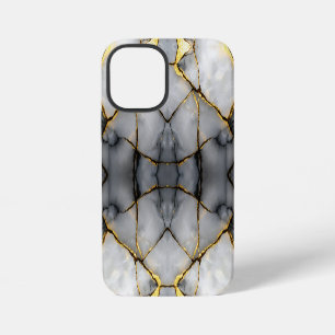 Modern Cracked Gold White & black marble iPhone 12 Mini Case