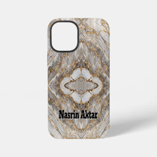 Modern Cracked Gold White marble iPhone 12 Mini Case